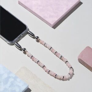 OSSA New York Linked Gemstone Wristlet Rose Quartz